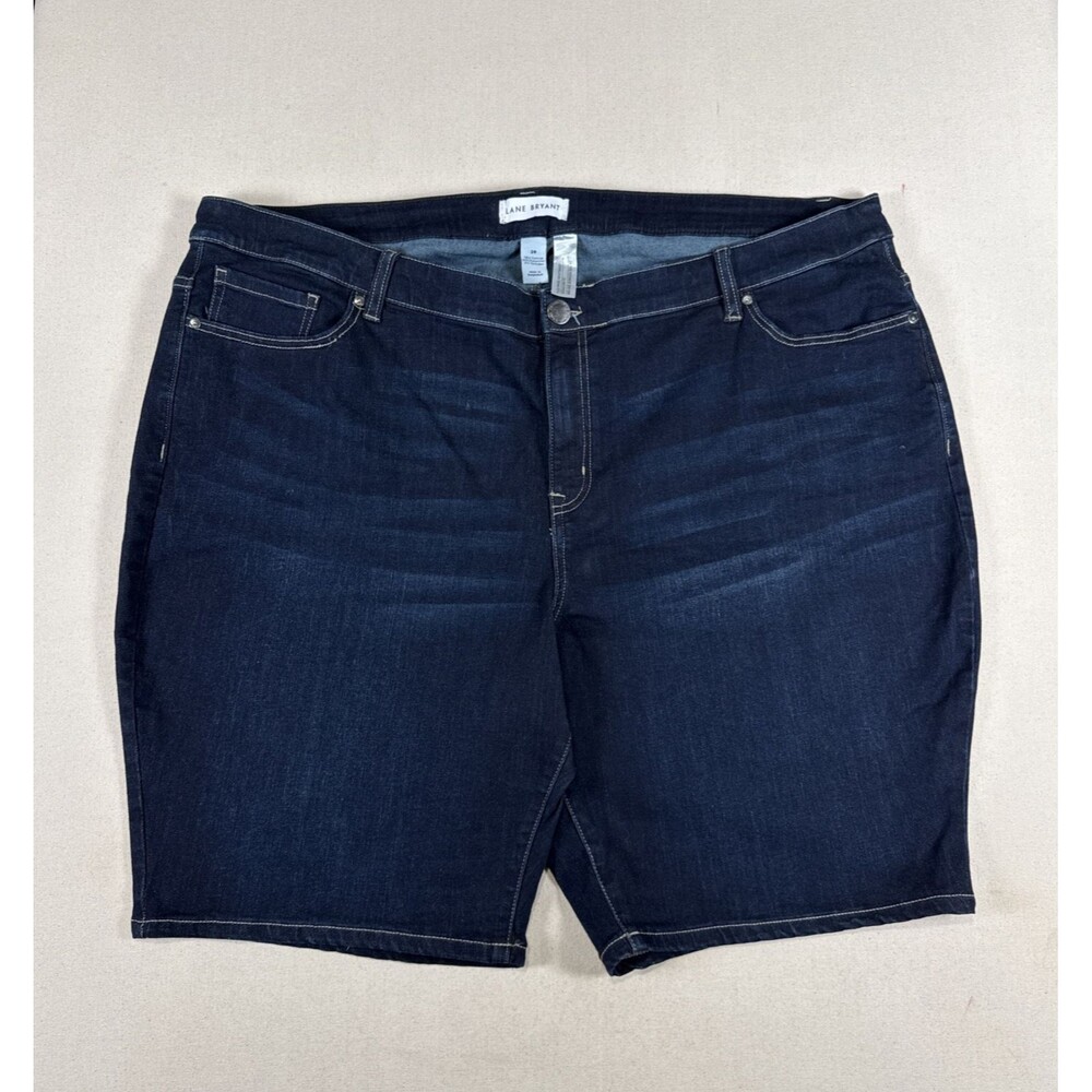 Lane Bryant Denim Bermuda Shorts Women's 28 Dark Wash Stretch 5-Pocket Plus Size